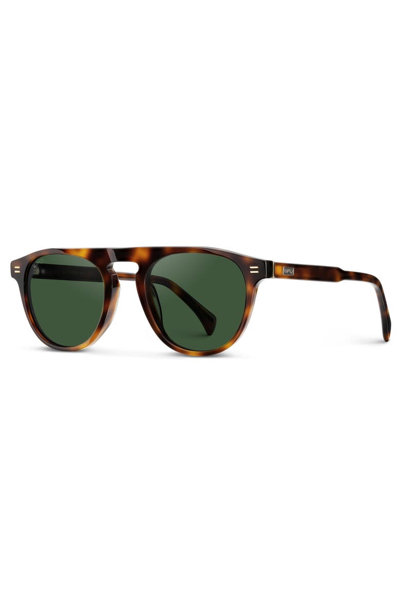 Axel - 51mm Rounded Aviator Polarized Sunglasses, Alternate, color, Havana Tortoise