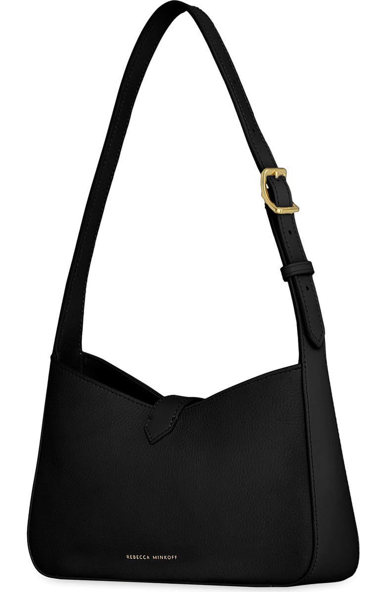 Rebecca Minkoff Small Megan Leather Shoulder Bag, Alternate, color, Black