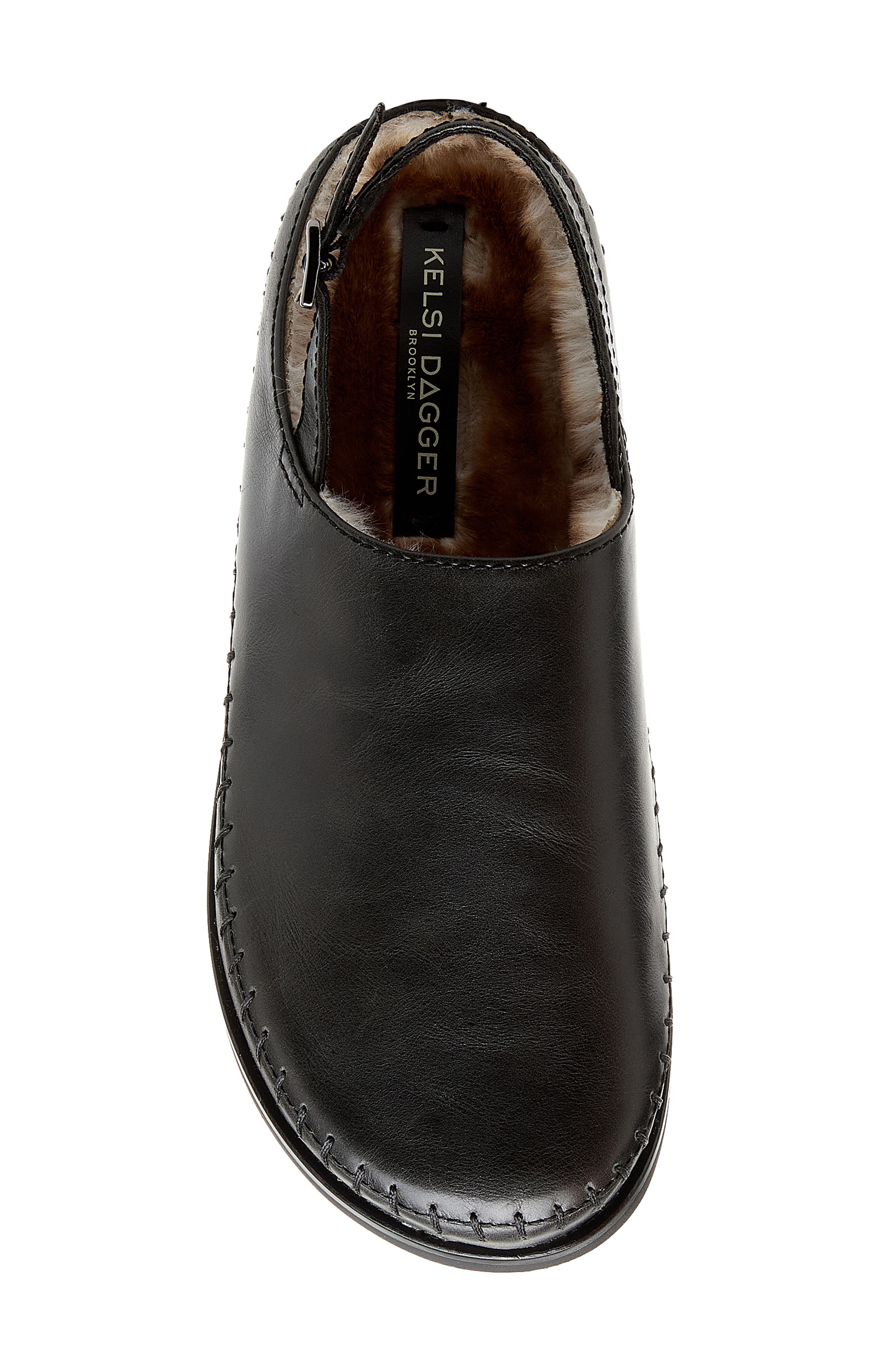 Kelsi Dagger Brooklyn Freddy Faux Shearling Lined Slingback Flat, Alternate, color, Black