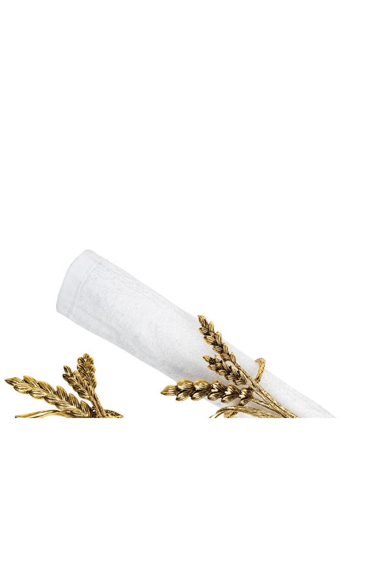 Bronze Wheat Napkin Rings, Set of 4, Alternate, color, Gold
