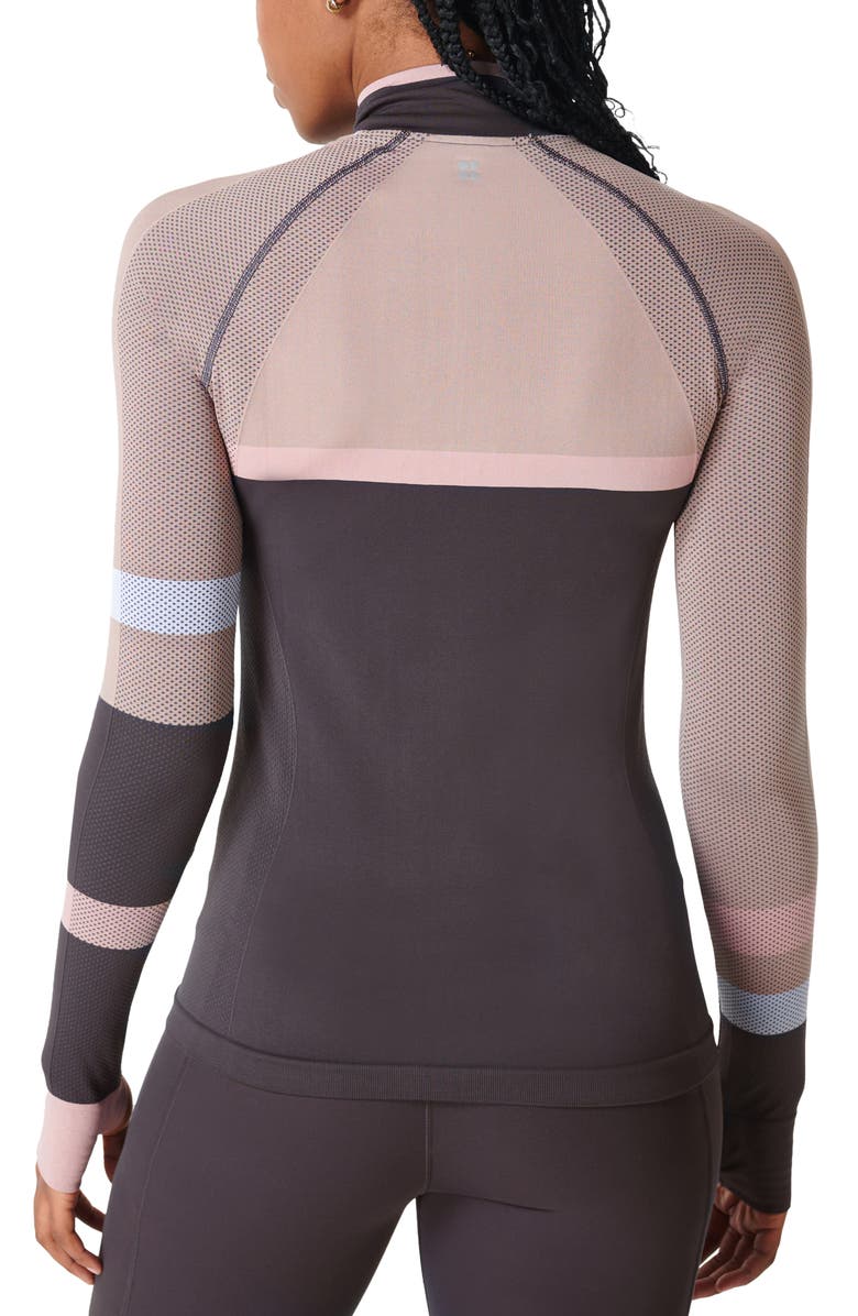 Sweaty Betty Athlete Seamless Half Zip Workout Top, Alternate, color, 