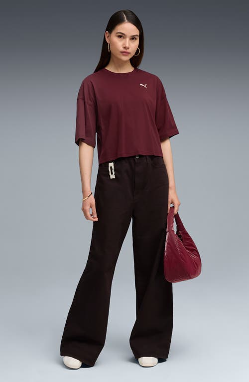 Puma Wardrobe Essential Oversize T-shirt In Red