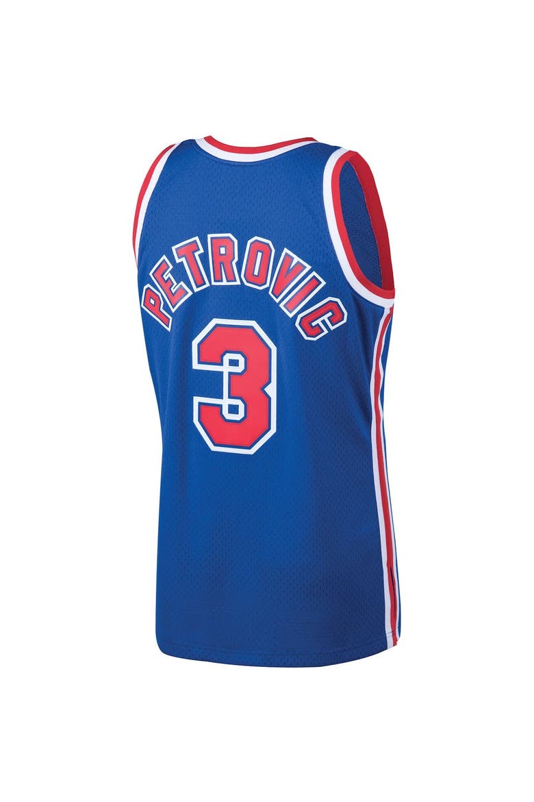 Men's Mitchell & Ness Drazen Petrovic Royal New Jersey Nets 1992/93 Hardwood Classics Swingman Jersey, Alternate, color, Royal