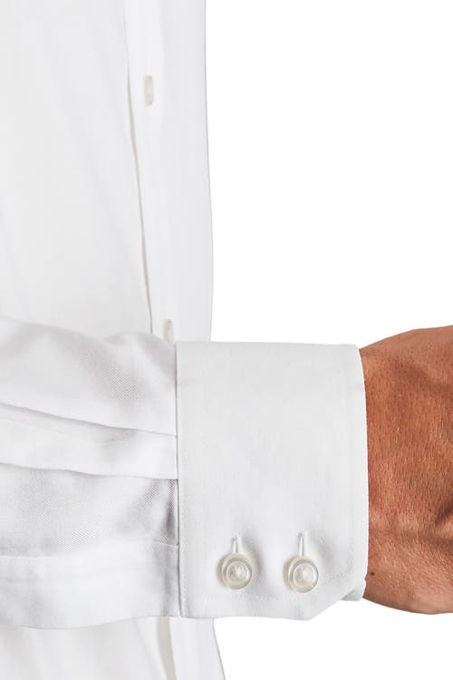 Shop Charles Tyrwhitt Non-iron Twill Extreme Cutaway Slim Fit Double Cuff In White