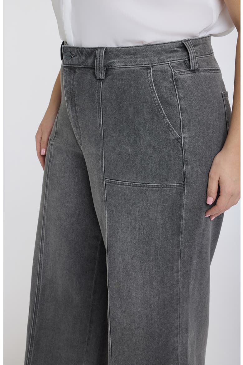 Simone Seamed Raw Hem High Waist Wide Leg Jeans, Alternate, color, DUSTY ASH
