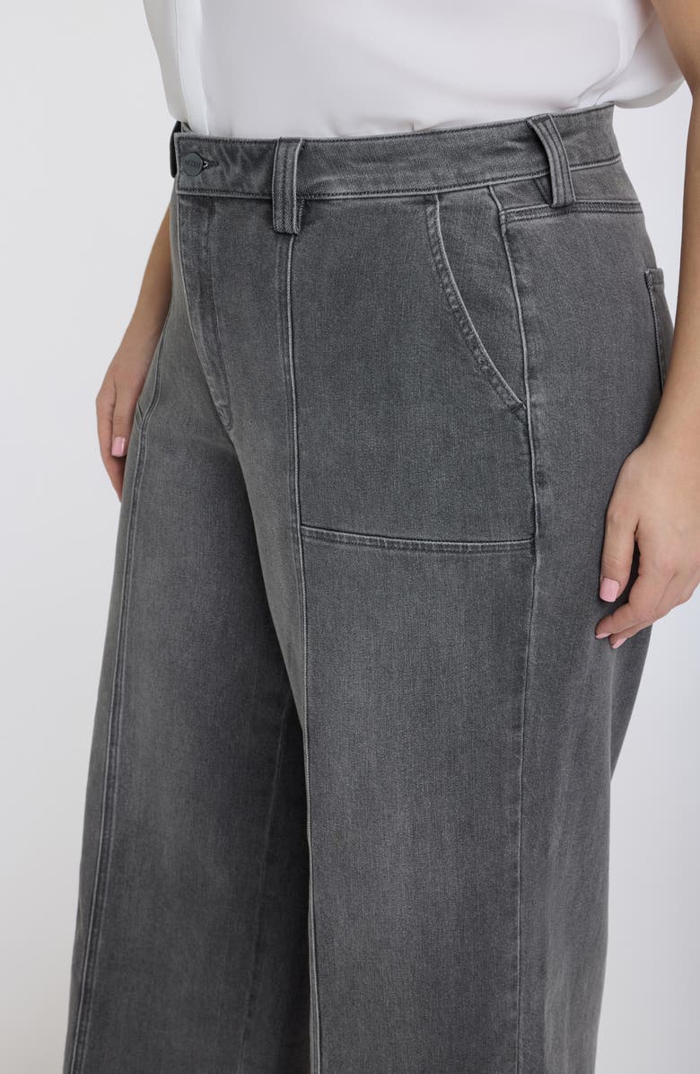 NYDJ Simone Seamed Raw Hem High Waist Wide Leg Jeans, Alternate, color, Dusty Ash