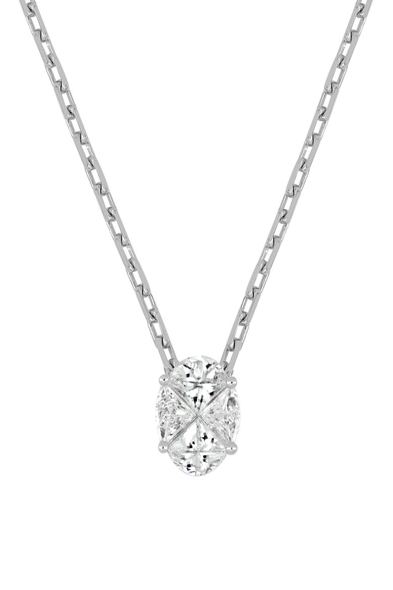 Mika Pie-Cut Diamond Pendant Necklace, Main, color, 18K WHITE GOLD