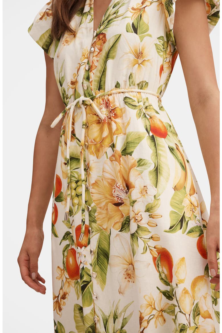 Posie Puff Sleeve Midi Dress, Alternate, color, DOMENICA FLORAL