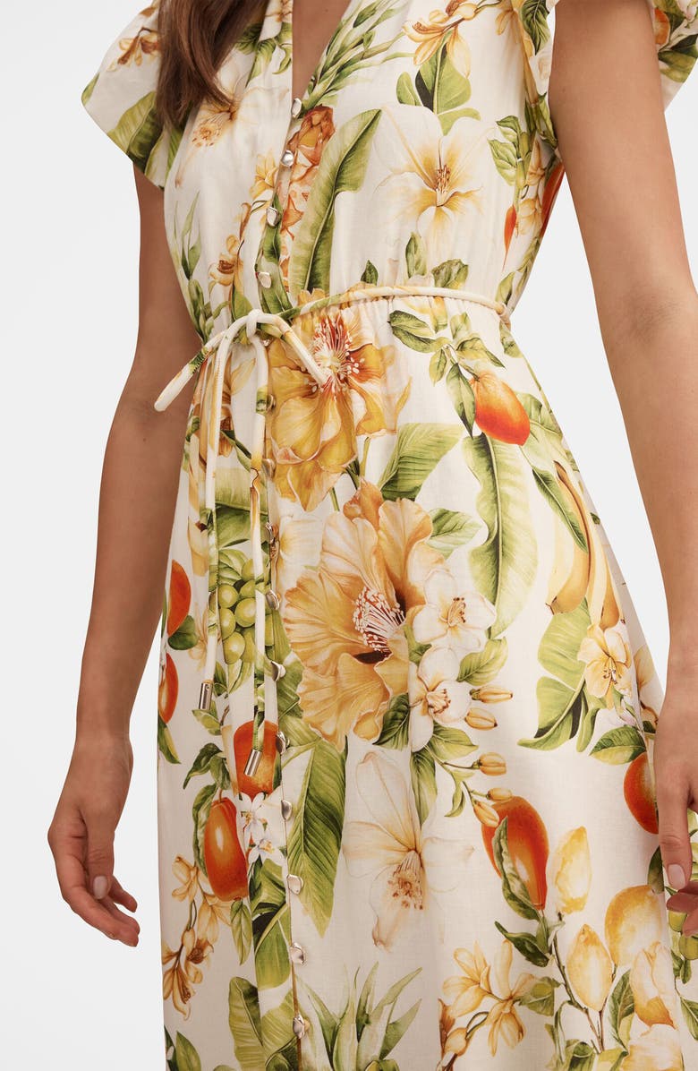 Ever New Posie Puff Sleeve Midi Dress, Alternate, color, Domenica Floral