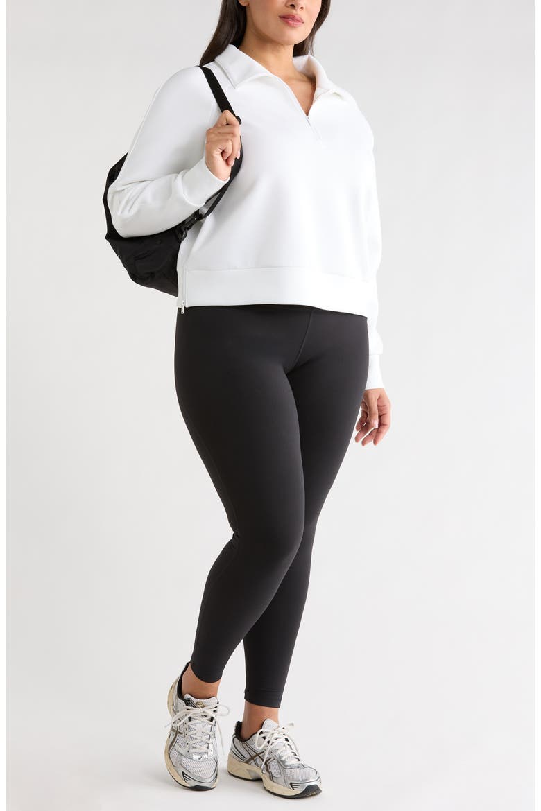 Sporty Half-Zip Pullover, Alternate, color, WHITE
