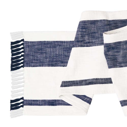 Carol & Frank Morgan Striped Table Runners Collection In Blue