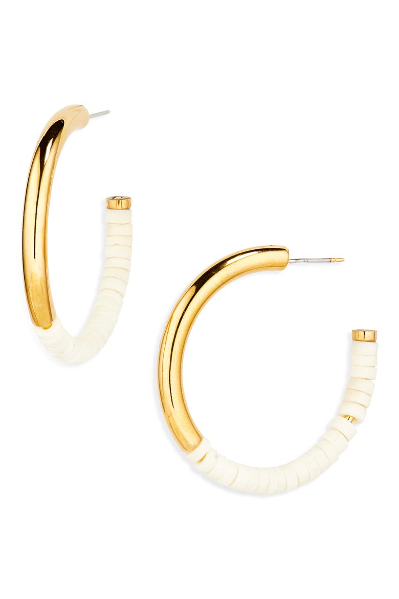 Karamu Mixed Media Hoop Earrings, Main, color, GOLD