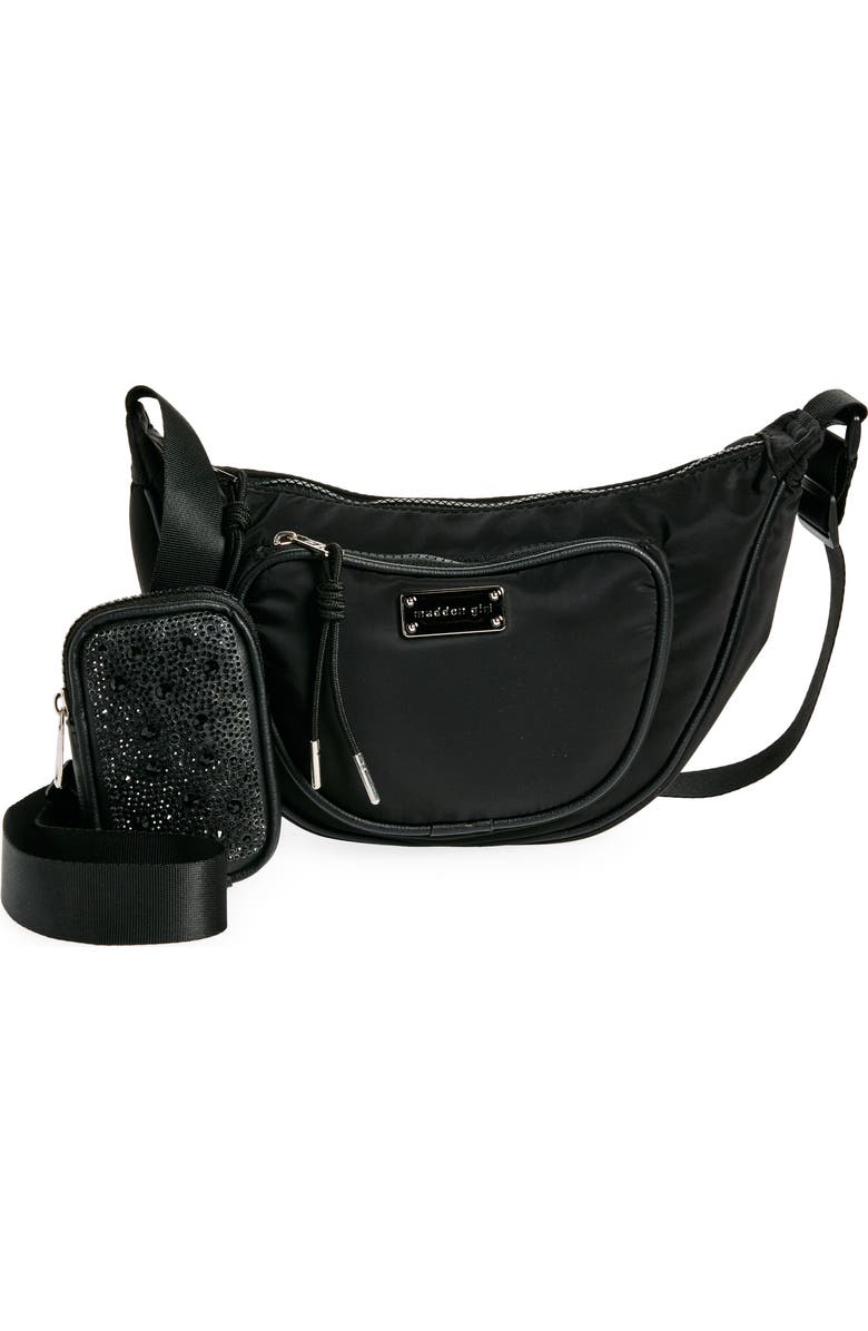 Madden Girl Nylon Crescent Bag, Main, color,