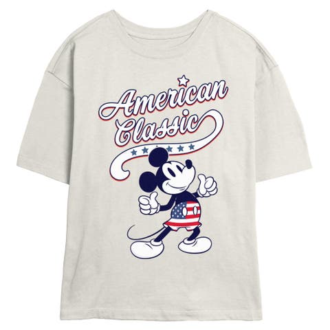 Junior's Retro American Classic Short Sleeve Skimmer T-shirt