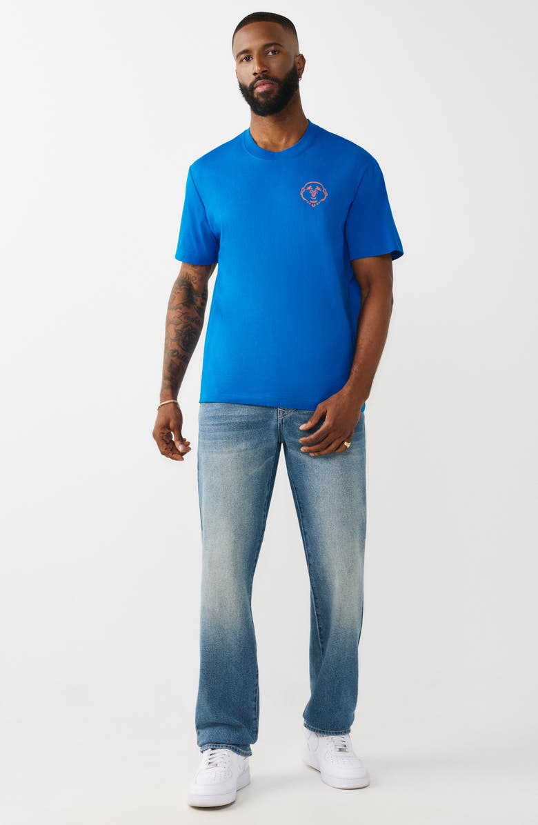 True Religion Logo Applique Graphic T-Shirt, Alternate, color, Imperial Blue