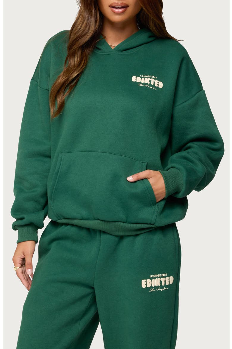 Lounge Edit Logo Graphic Hoodie, Main, color, GREEN