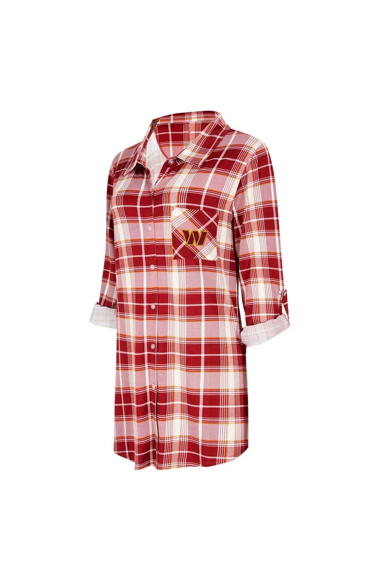 CONCEPTS SPORT Women's Concepts Sport Burgundy Washington Commanders Ashford Plaid Knit Nightshirt, Alternate, color, Burgundy