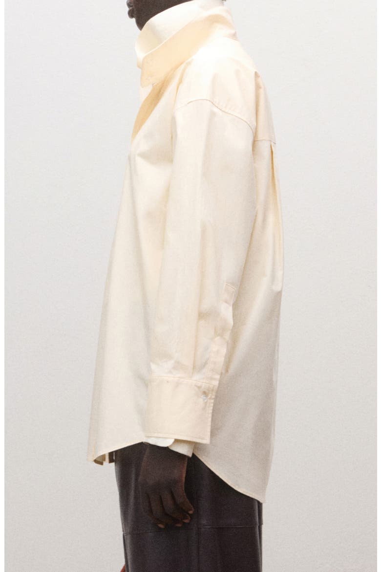 Layered Collar Button-Up Shirt, Alternate, color, YELLOW