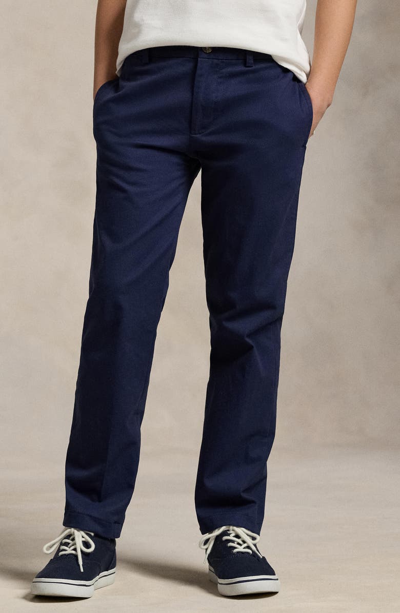 Polo Ralph Lauren Kids' Flat Front Stretch Cotton Chinos, Alternate, color, 