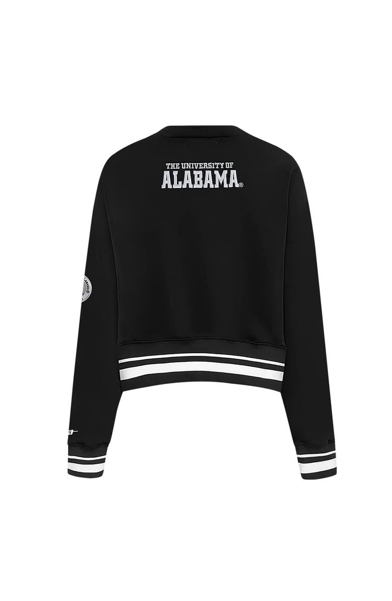 PRO STANDARD Women's Pro Standard Black Alabama Crimson Tide Pearl Cropped Pullover Sweatshirt, Alternate, color, Black