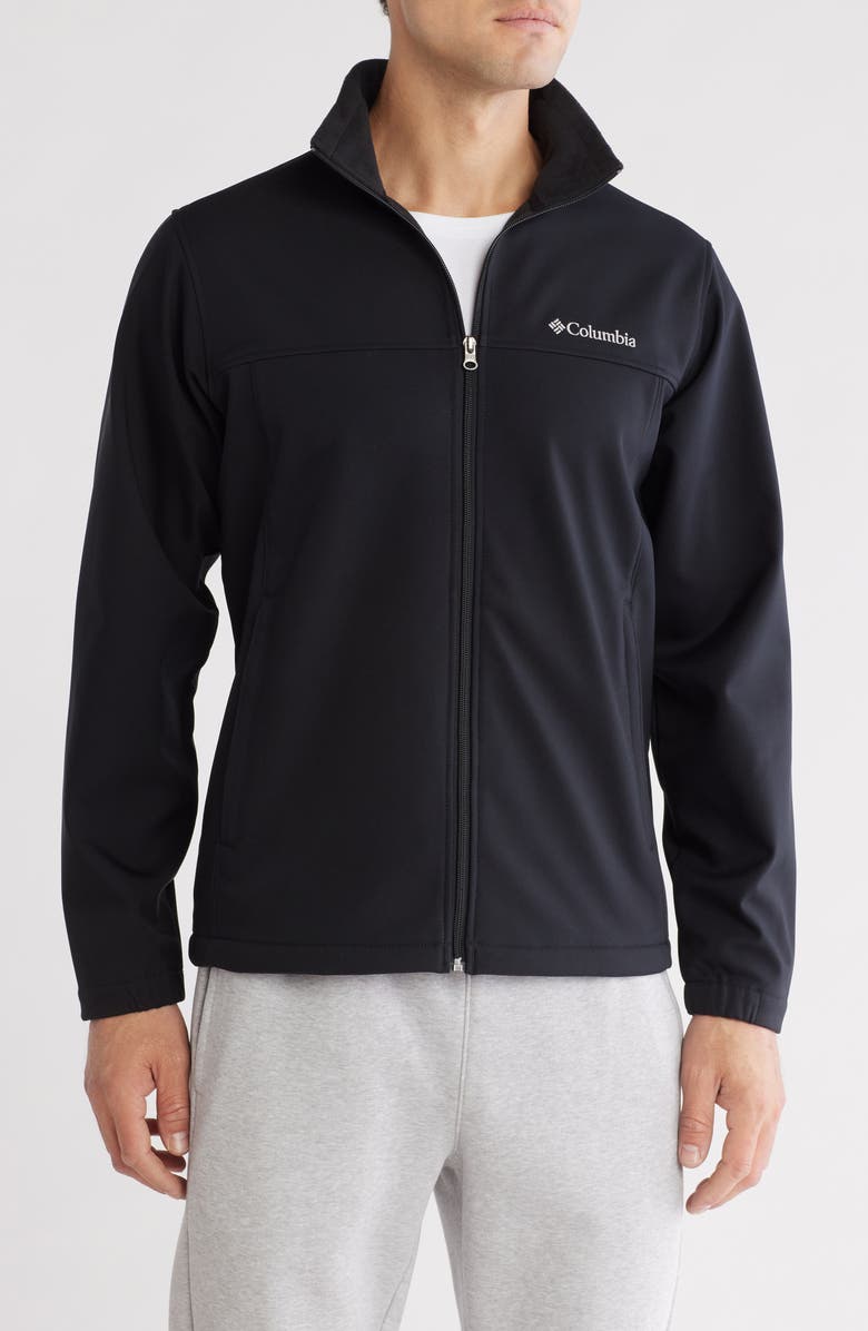 Columbia Bowen Lake II Water Repellent Soft Shell Jacket, Main, color, Black