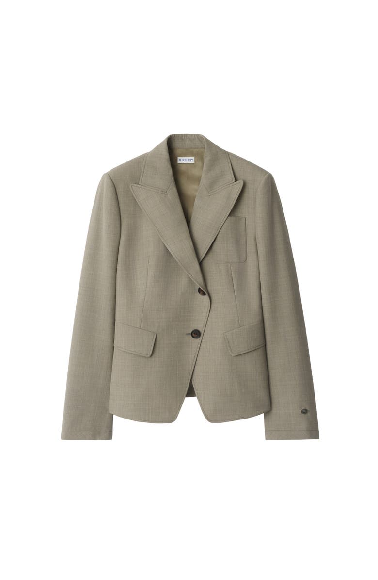 Burberry Wool Tailored Jacket, Alternate, color, Olive Drab