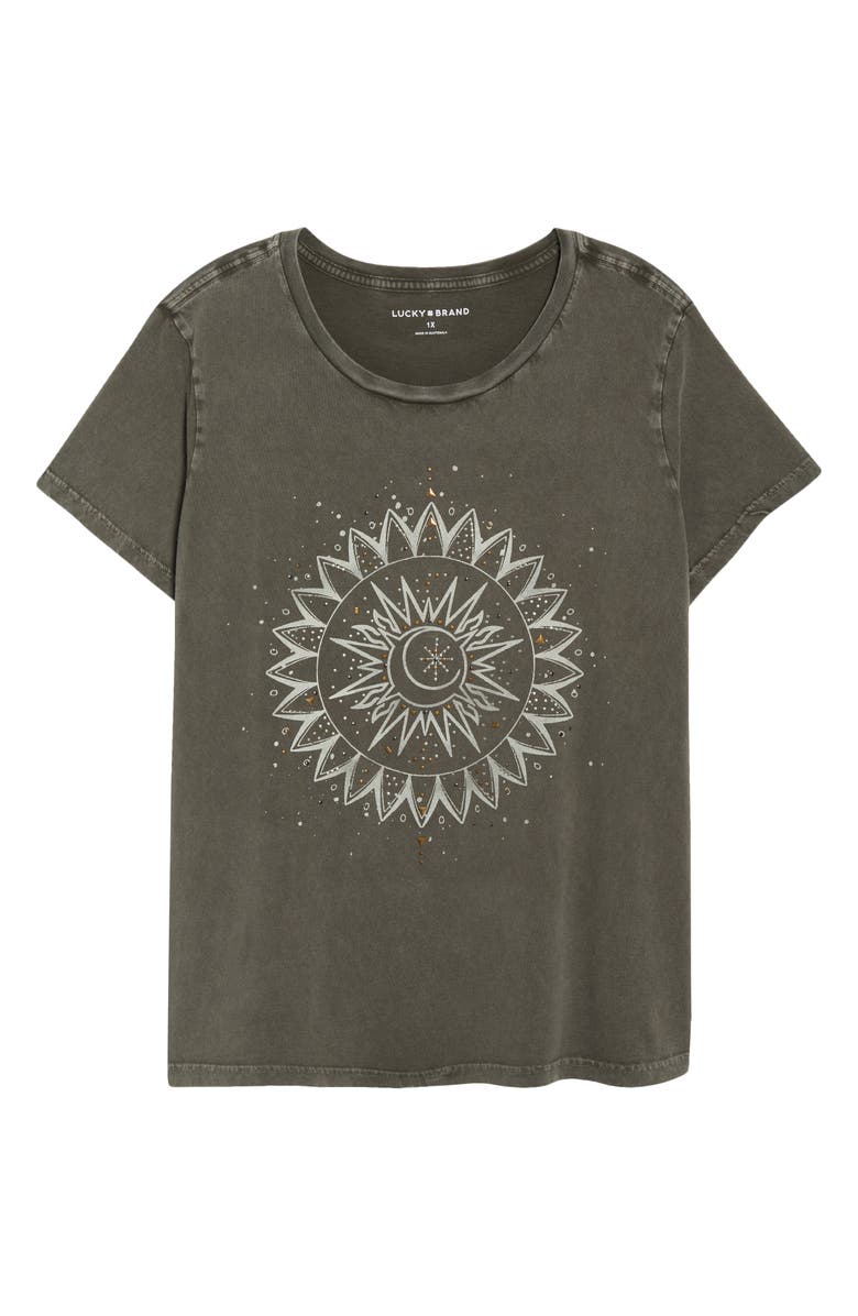 Lucky Brand Embellished Sun Graphic T-Shirt, Alternate, color, Beluga