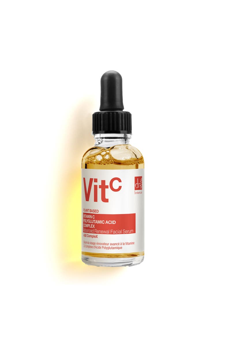 DR BOTANICALS Vitamin C 3% 
Polyglutamic Acid Complex 1% 
Brightening Facial Serum 30ml, Main, color, White