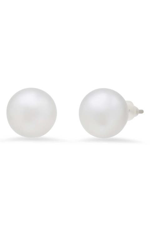 Faux Pearl Stud Earrings