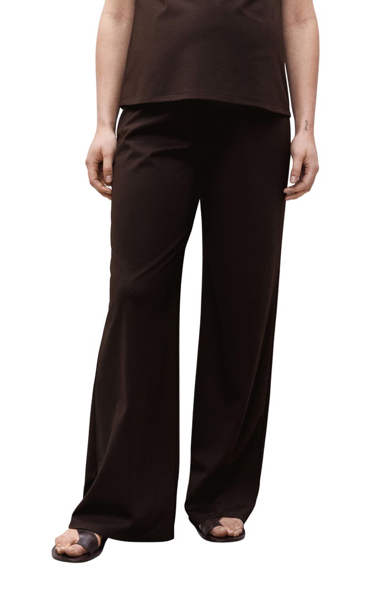 MANGO Fine Knit Wide Leg Maternity Pants, Main, color, 