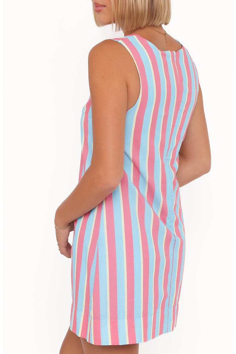 Benito Striped Cotton Minidress, Alternate, color, AQUA PINK STRIPE