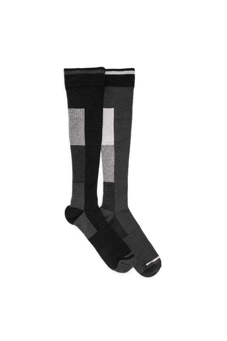 Men's Work Wear Tall Cotton Blend Compression Socks, 2 Pair Pack, Main, color, Black/Grey