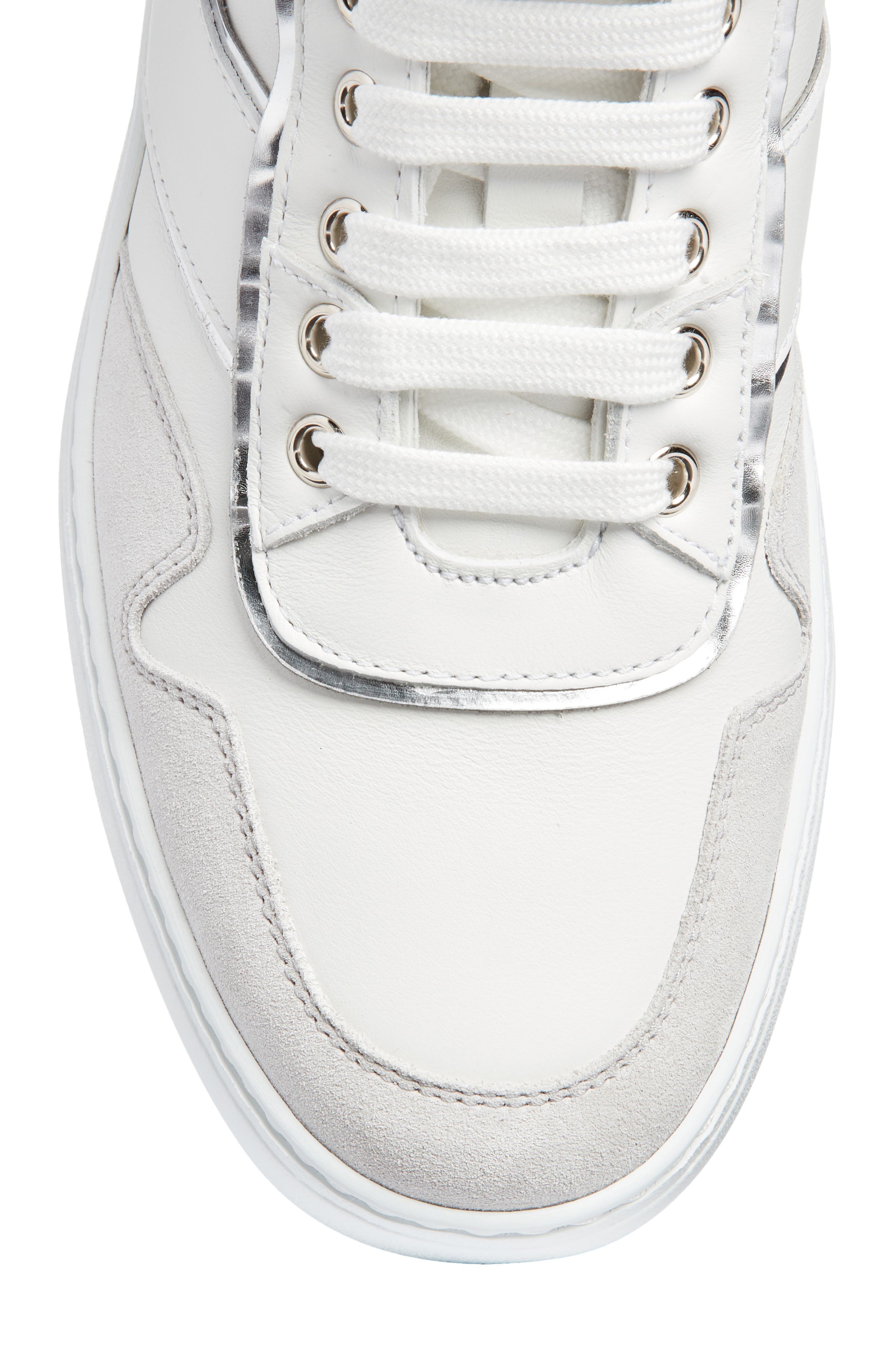 Salvatore Ferragamo Noe High Top Sneaker, Alternate, color, NIKEL