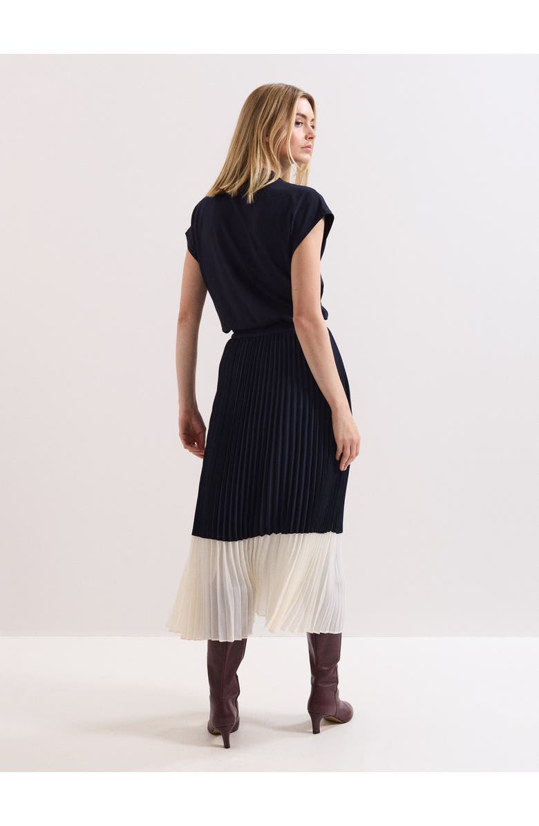 Phase Eight Eleanor Pleated Midi Skirt, Alternate, color, Navy