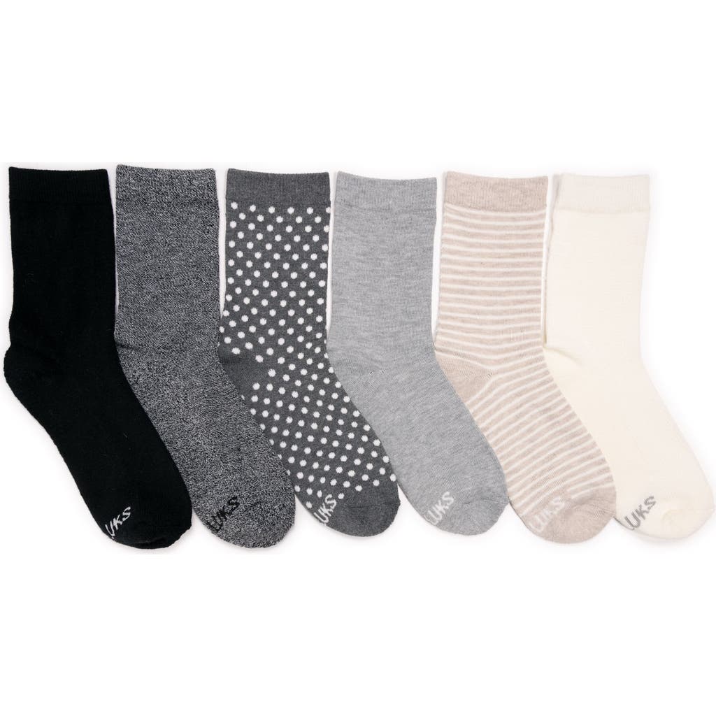 Muk Luks Dreamstep Crew Socks 6 Pair Pack In Multi
