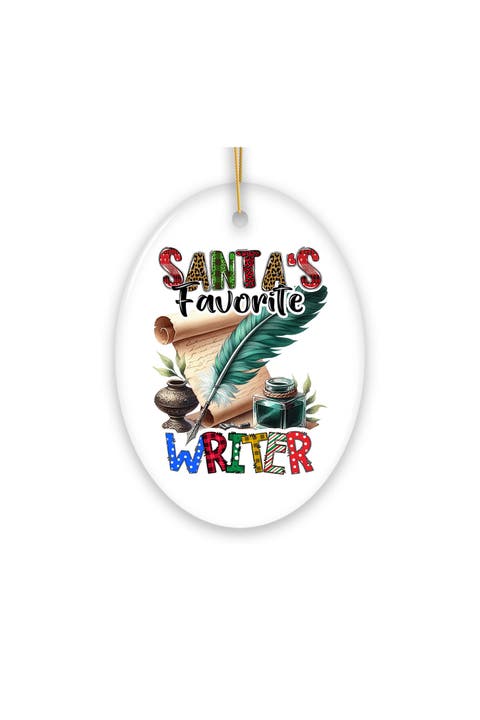 Santas Favorite Writer Quill And Ink Ornament