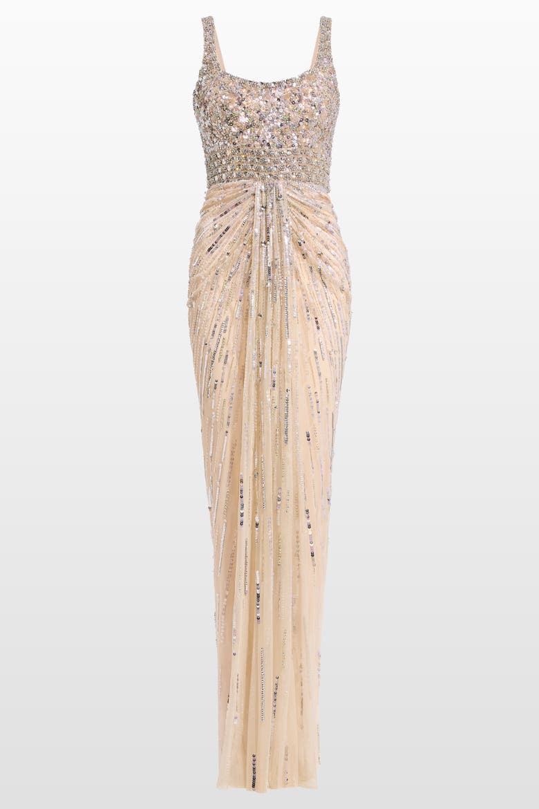 Elixir Sequin-Embellished Maxi Dress, Alternate, color, Morganite