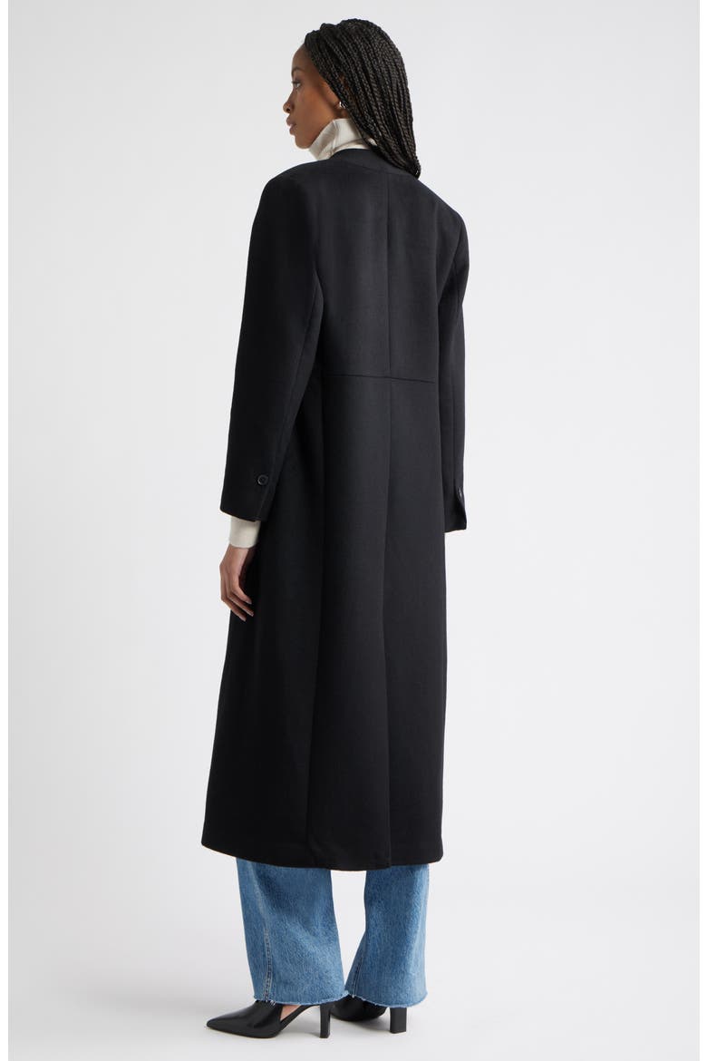 One-Button Long Coat, Alternate, color, BLACK