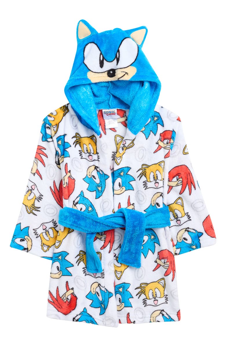 KOMAR Kids' Sonic the Hedgehog Robe, Main, color, Ivory/ Blue