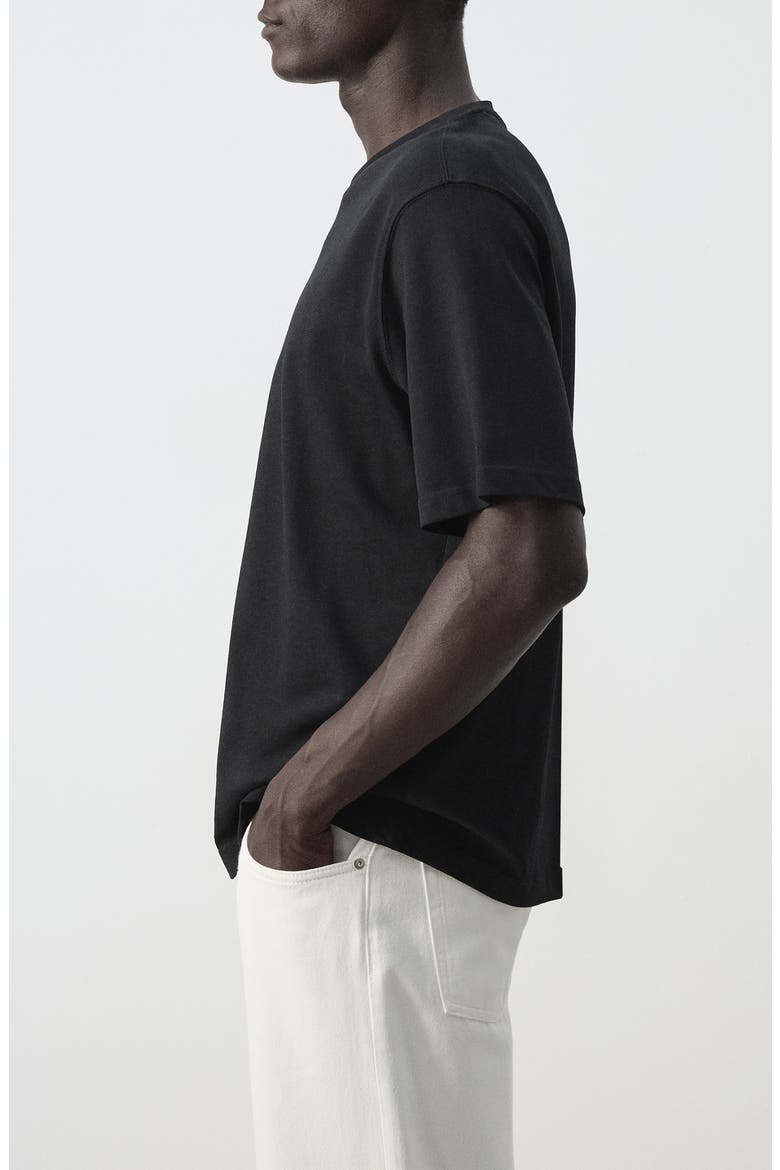 Relaxed Fit Solid Cotton T-Shirt, Alternate, color, BLACK
