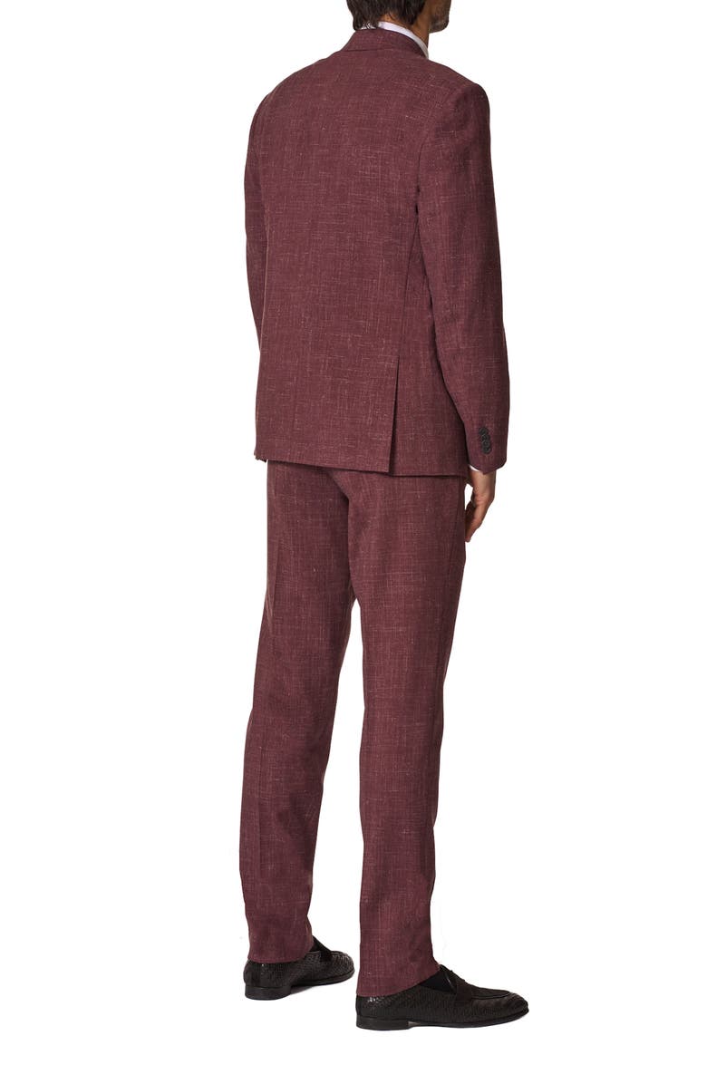 JB Britches Sartorial Classic Fit Wool & Linen Suit, Alternate, color, Plum