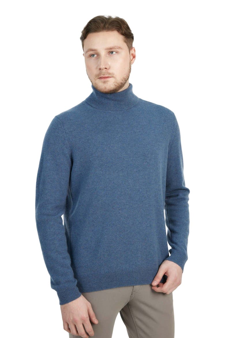 Essential Cashmere Turtle Neck Sweater, Alternate, color, bijou blue