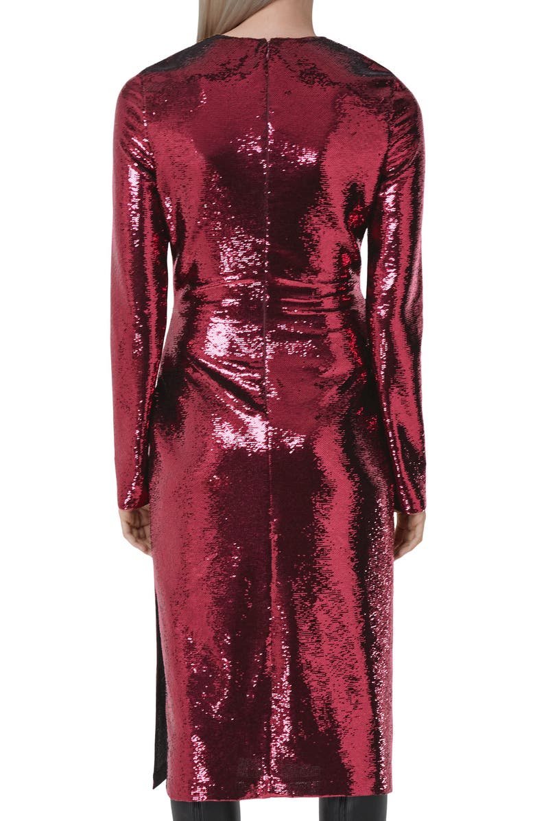 Burberry Aurora Long Sleeve Sequin Midi Dress, Alternate, color,