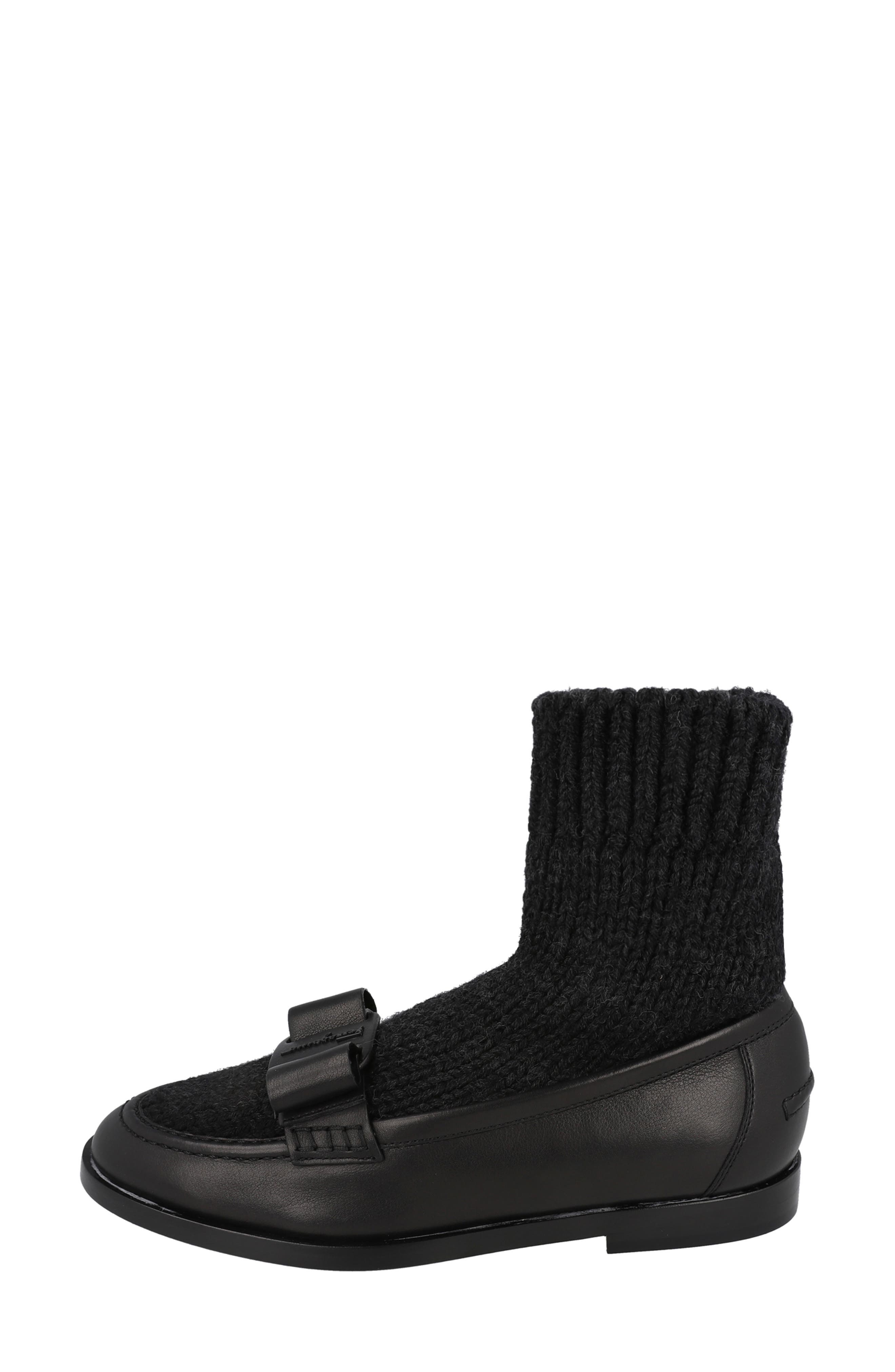 FERRAGAMO Vit Art Wool Sock Bow Loafer, Alternate, color, 