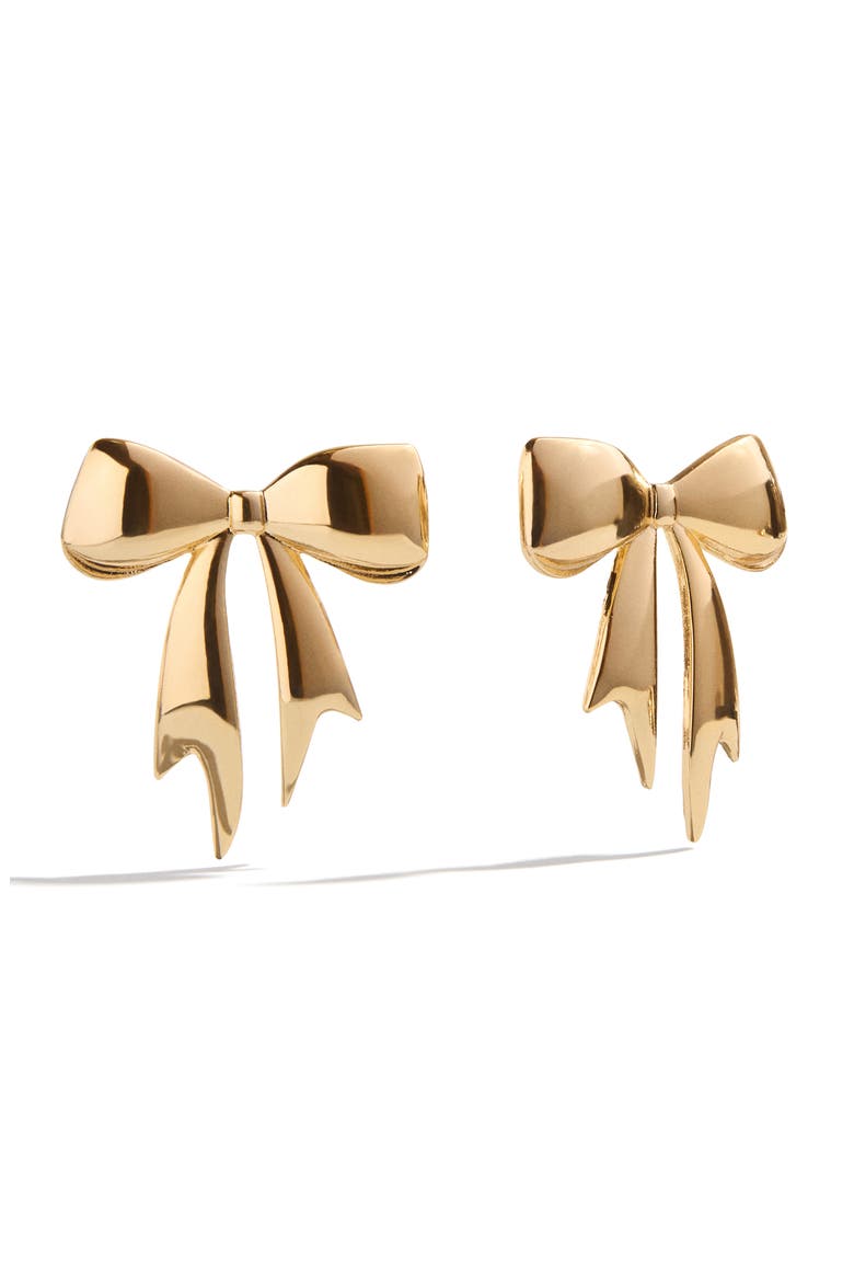 Take a Bow Earrings, Main, color, GOLD