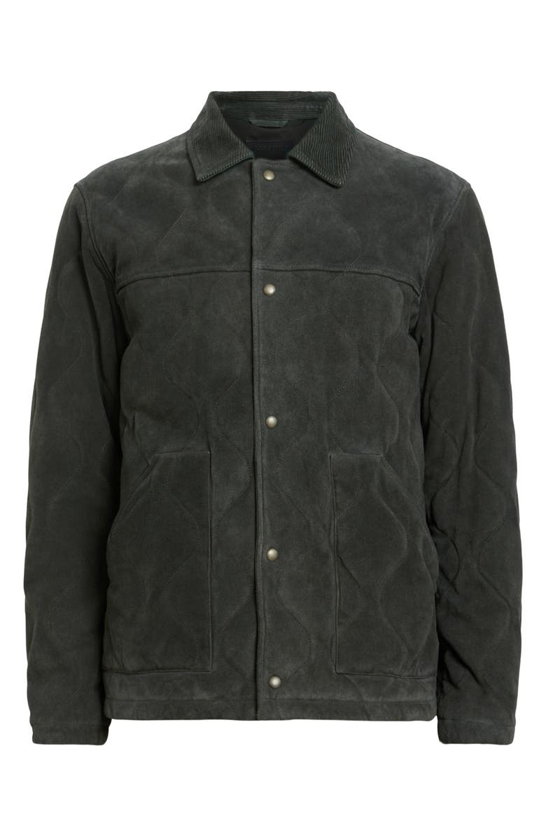AllSaints Dakota Quilted Suede Jacket, Alternate, color,