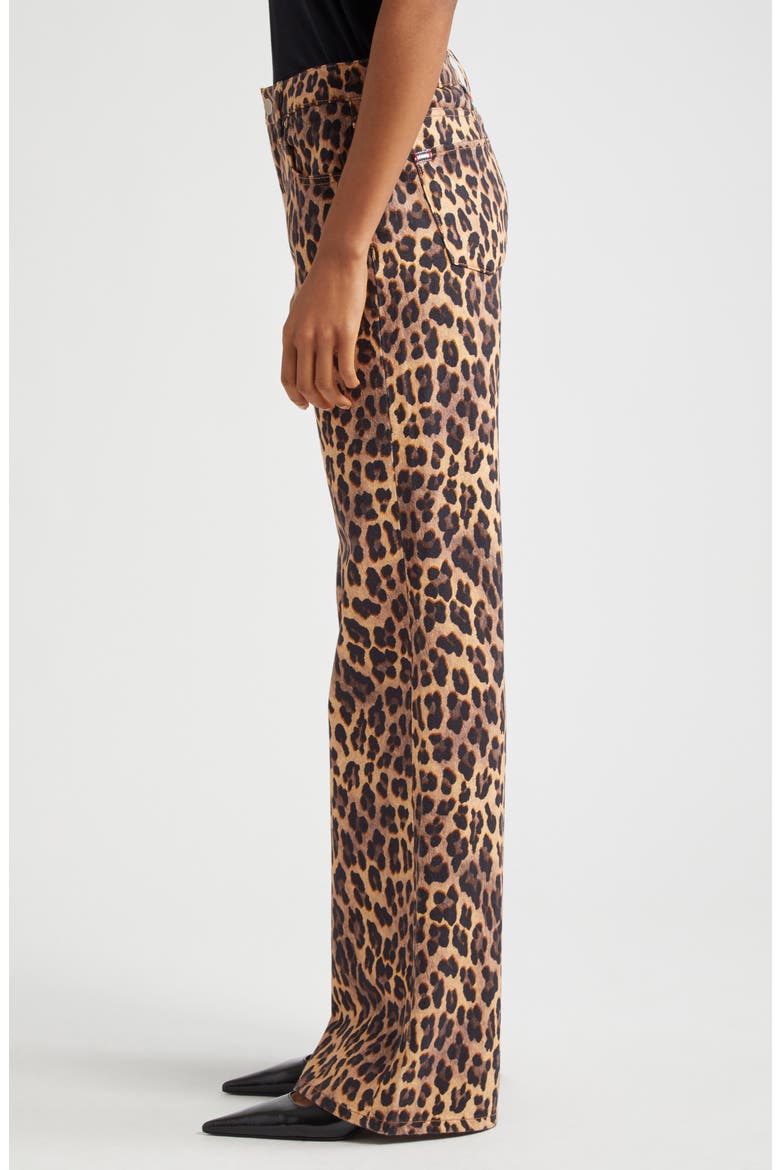 Print High Waist Flare Jeans, Alternate, color, LEOPARD