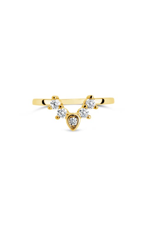 Sterling Forever Emeri Cubic Zirconia Arch Stacking Ring In Gold
