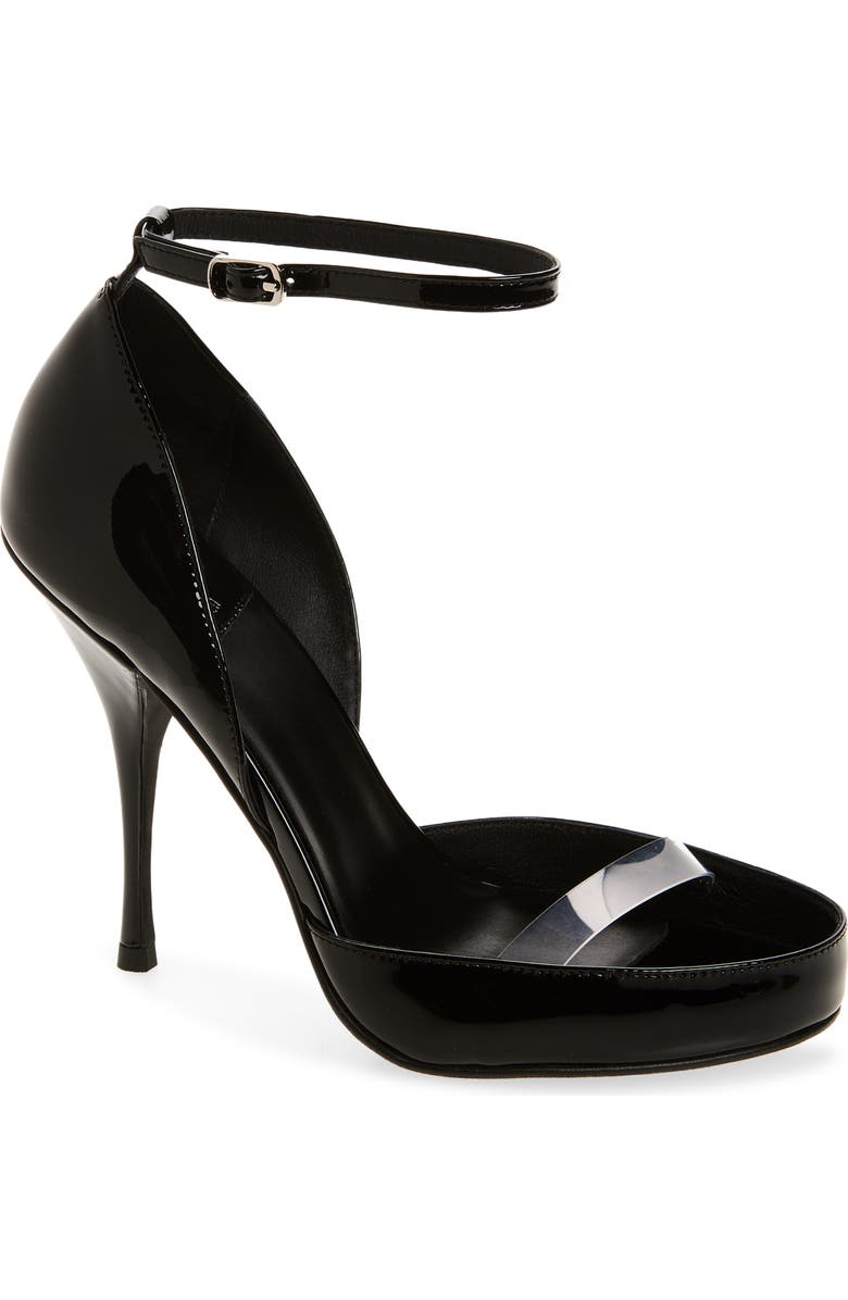 Jeffrey Campbell Gouache Ankle Strap Sandal, Main, color, Black Patent
