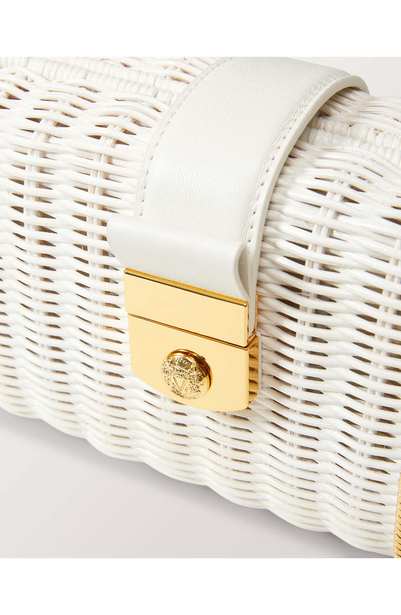 Veronica Beard Lock Rattan Box Clutch, Alternate, color, 